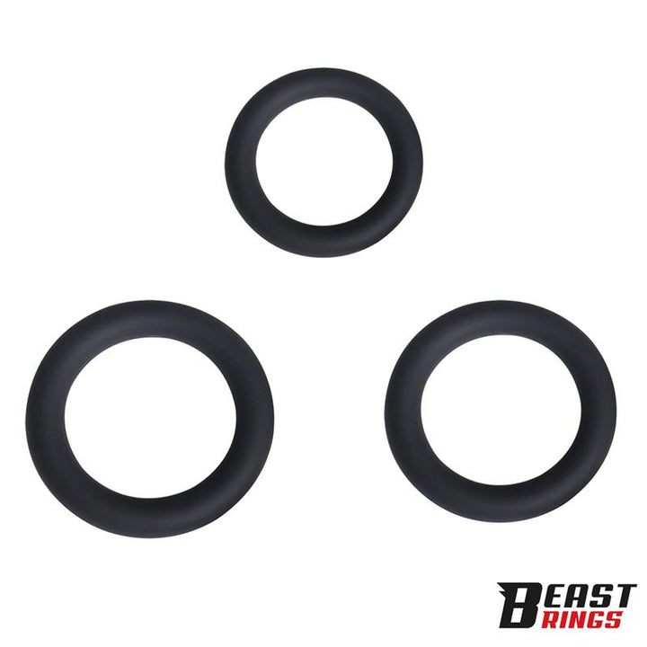 Set of 3 Penis Rings Silicone S M and L