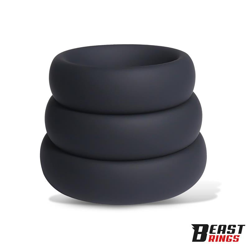 Set of 3 Penis Rings Silicone S M and L