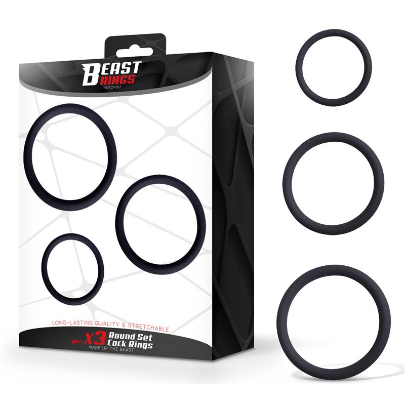 Set of 3 Penis Rings Silicone S M and L