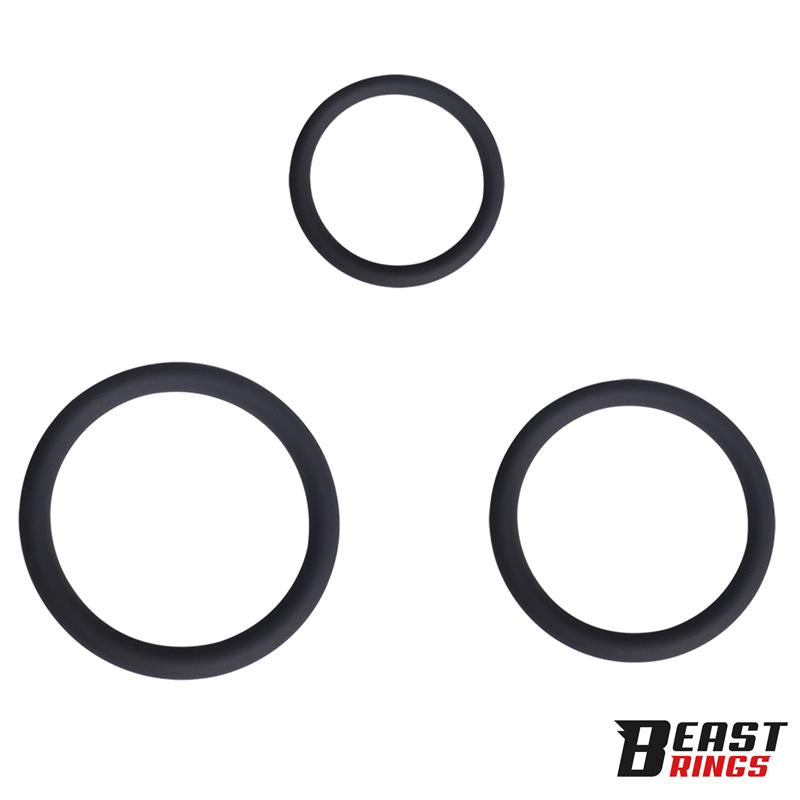 Set of 3 Penis Rings Silicone S M and L