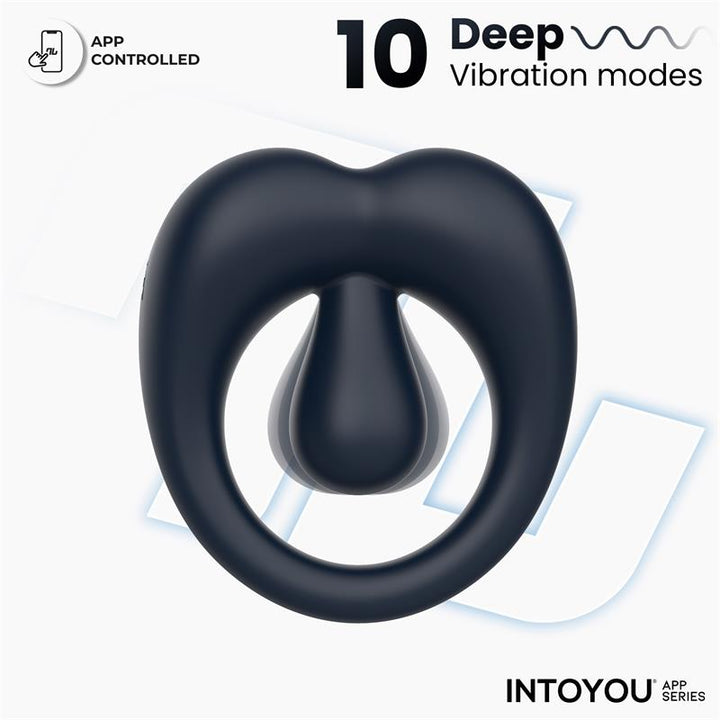 Kenny Penis Ring with Clitoris Stimulator and APP Night Blue