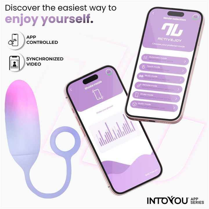 Vibrating Egg Double Layer Silicone with APP Pink Blue