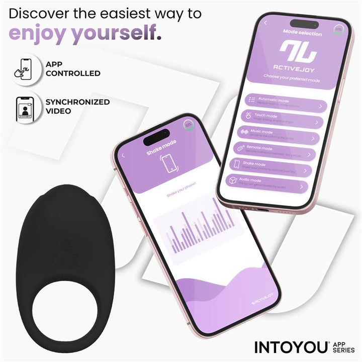 Ringo Vibrating Ring with App Unibody Black