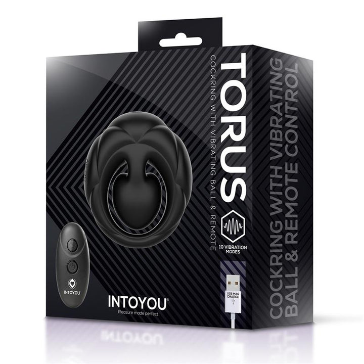 Torus Vibrating Ring with Clitoral Ball and Remote Control USB