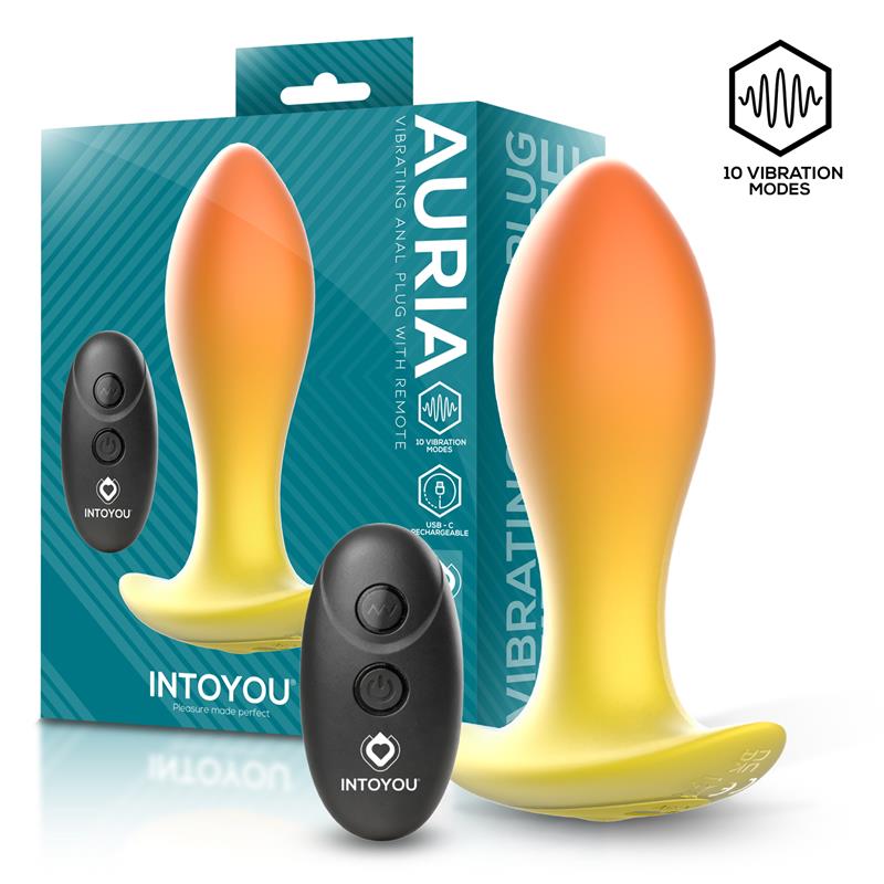 Auria Vibrating Anal Plug with Remote Control USB C