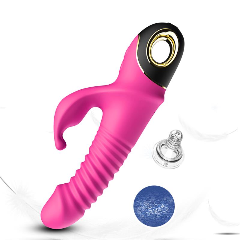 Vibrator with Thrusting and 360º Wiggling Pink