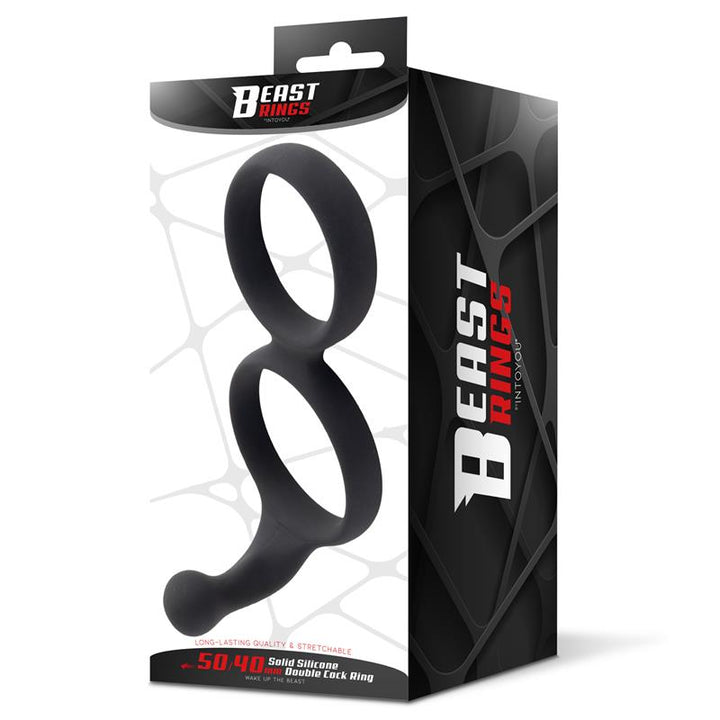 Double Penis Ring Solid Silicone 50 40 mm