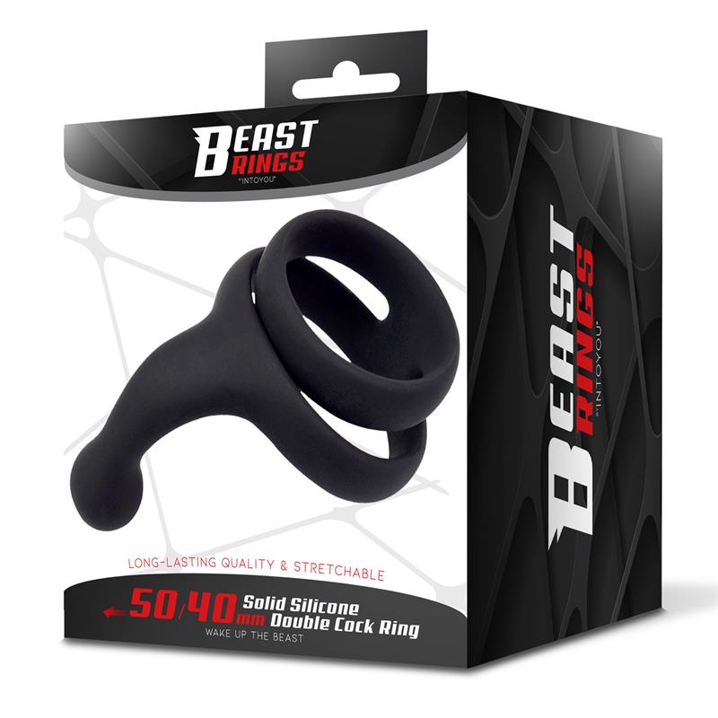 Double Penis Ring Solid Silicone 50 40 mm