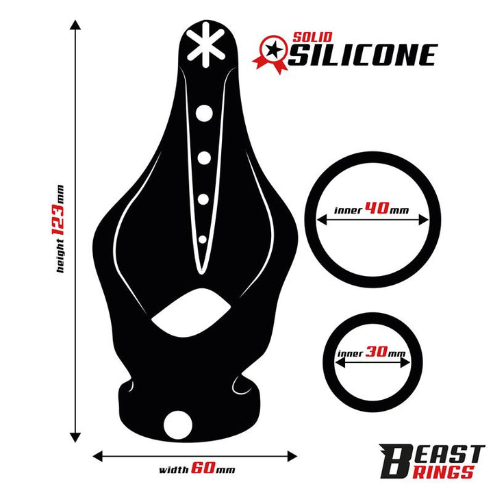Double Penis Ring Solid Silicone 37 45 mm