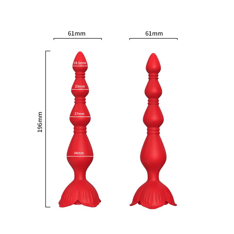Vibrating Anal Beads with Rose Base