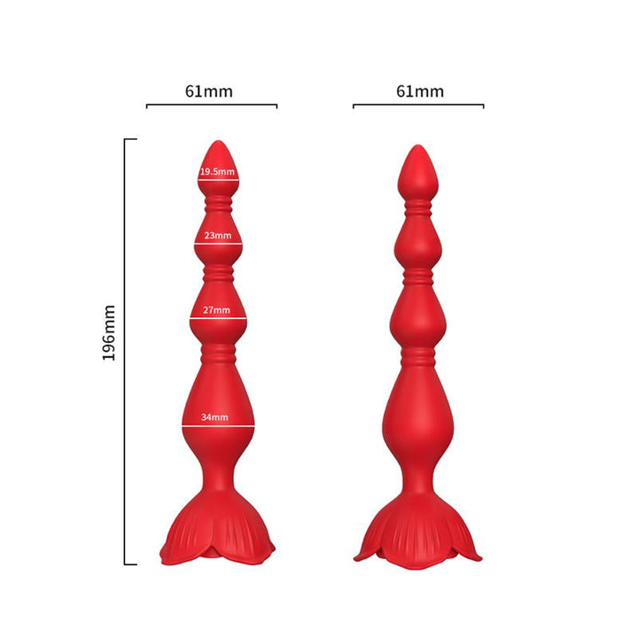 Vibrating Anal Beads with Rose Base
