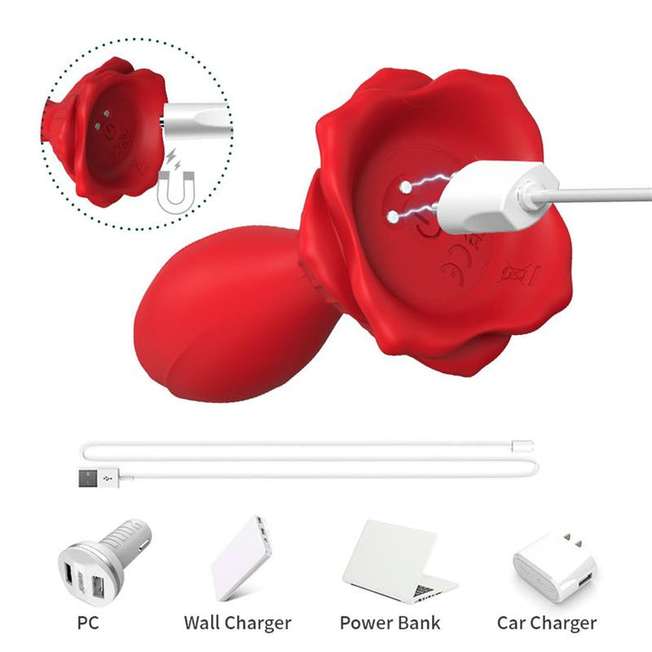 Vibrating anal plug with Rose Base