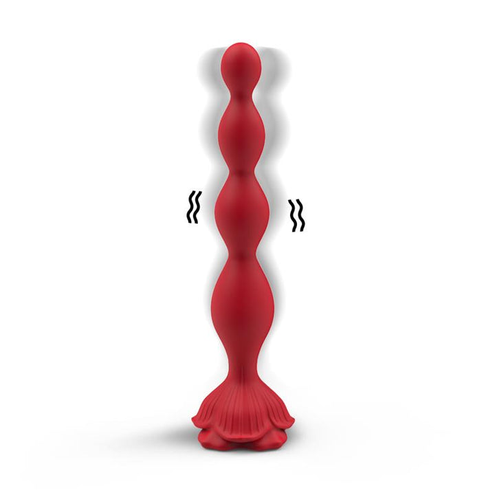 Vibrating Anal Beads with Rose Base