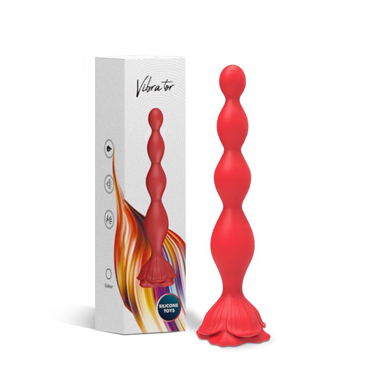 Vibrating Anal Beads with Rose Base