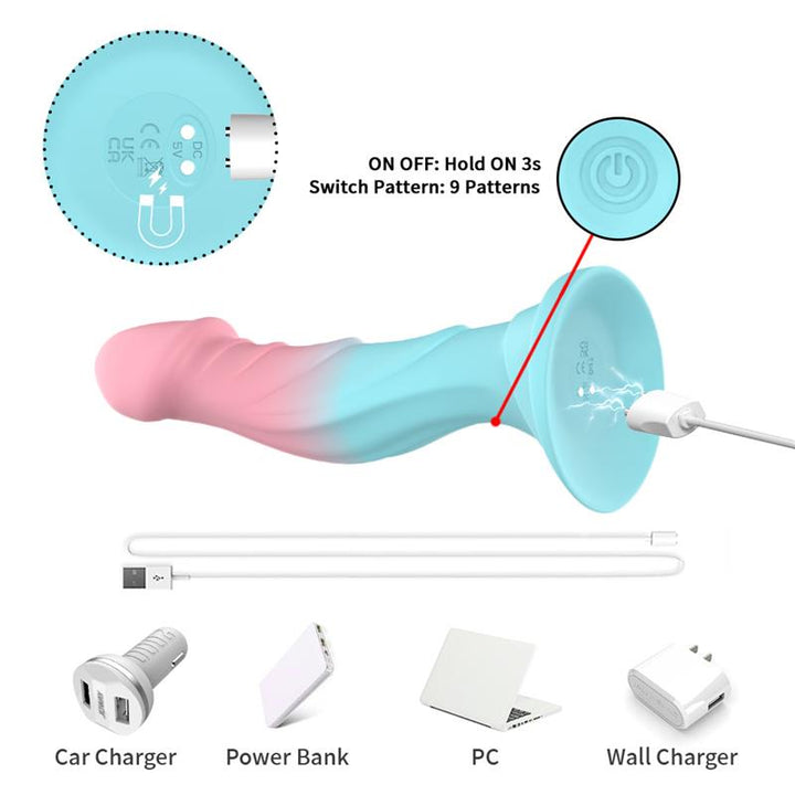 Vibrating Bicolor dildo