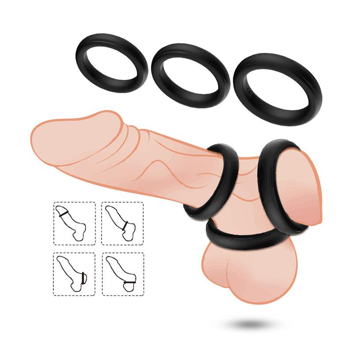 St of 3 Penis rings