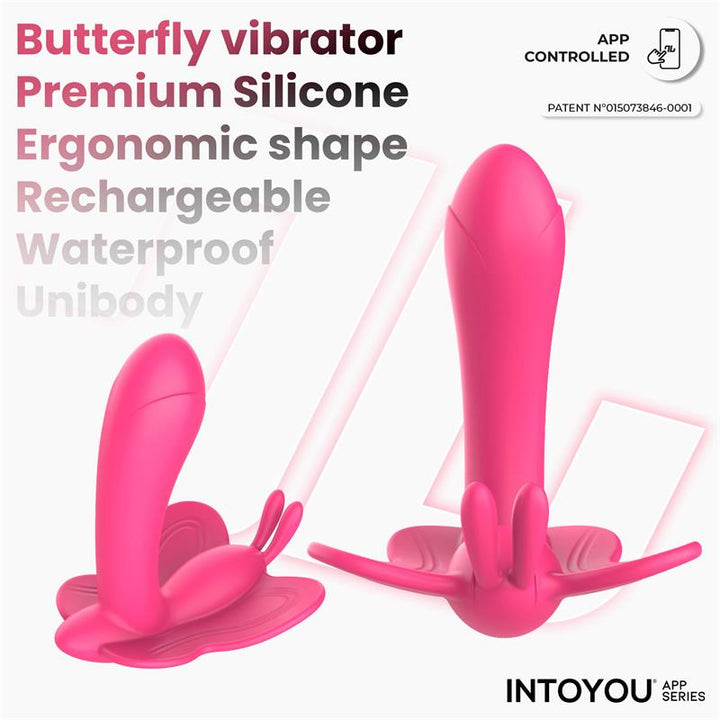 Wingy Butterfly Vibrator with App Peach Red