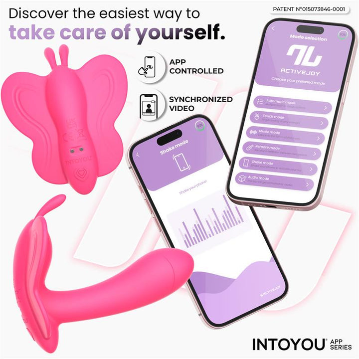 Wingy Butterfly Vibrator with App Peach Red