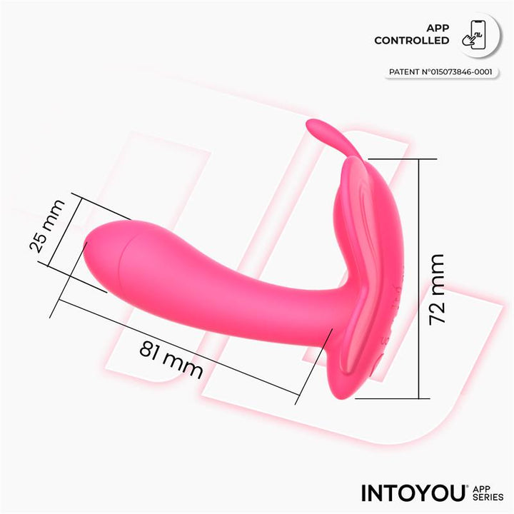 Wingy Butterfly Vibrator with App Peach Red