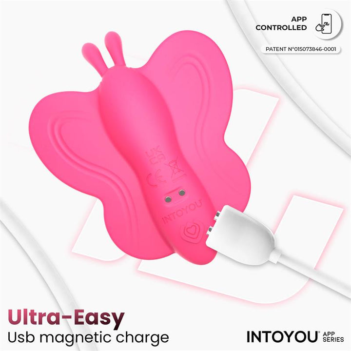 Wingy Butterfly Vibrator with App Peach Red