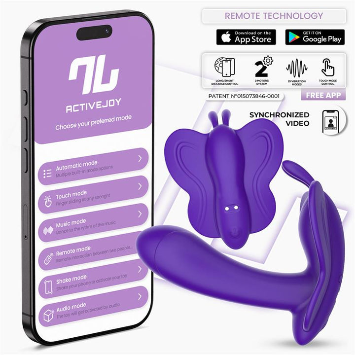 Wingy Butterfly Vibrator with App Dark Purple