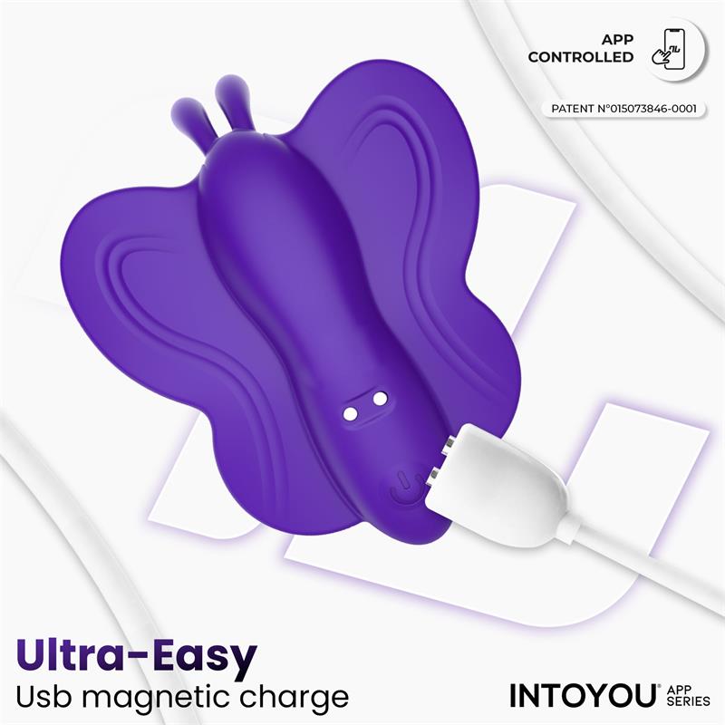 Wingy Butterfly Vibrator with App Dark Purple