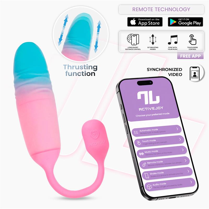 NexEgg Motion Vibrating Egg with Thrusting App Pink Turquoise