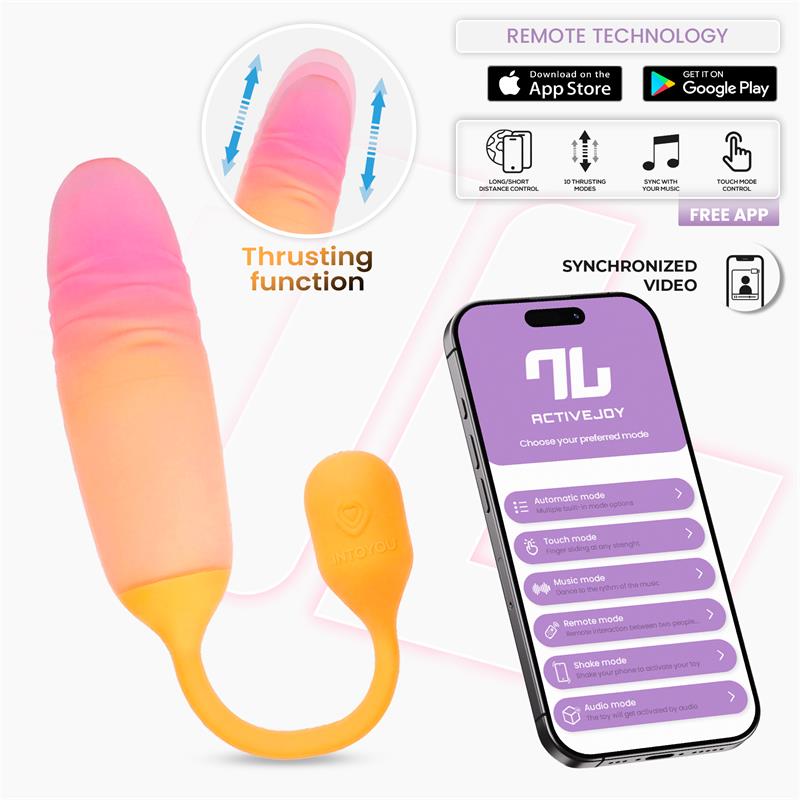 NexEgg Motion Vibrating Egg with Thrusting App Orange Pink