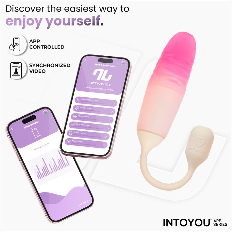 NexEgg Motion Vibrating Egg with Thrusting App Beige Pink