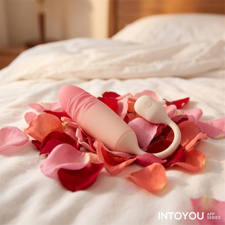 NexEgg Motion Vibrating Egg with Thrusting App Beige Pink