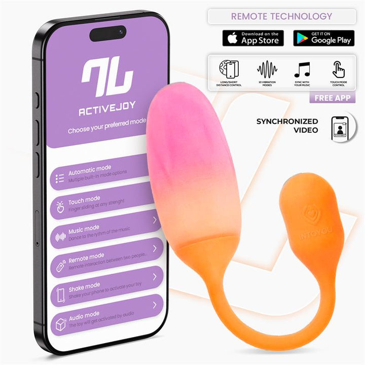 NexEgg Vibrating Egg Double Silicone Layer App Orange Pink