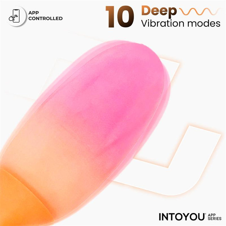 NexEgg Vibrating Egg Double Silicone Layer App Orange Pink