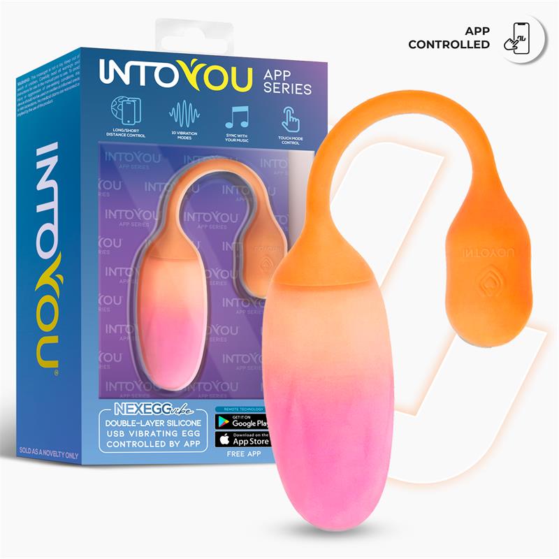 NexEgg Vibrating Egg Double Silicone Layer App Orange Pink