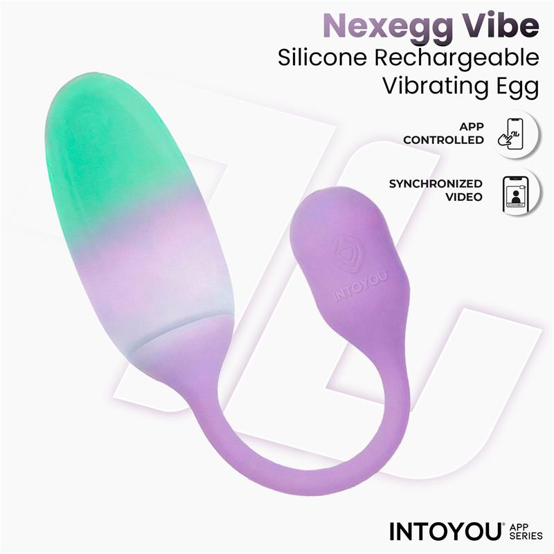 NexEgg Vibrating Egg Double Silicone Layer App Lilac Pistachio