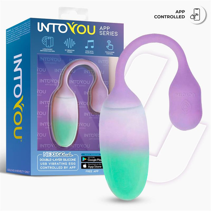 NexEgg Vibrating Egg Double Silicone Layer App Lilac Pistachio