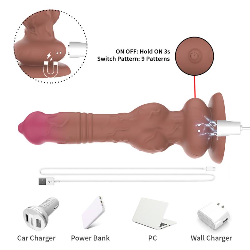 Thrusting and Vibrating Dildo 225 cm