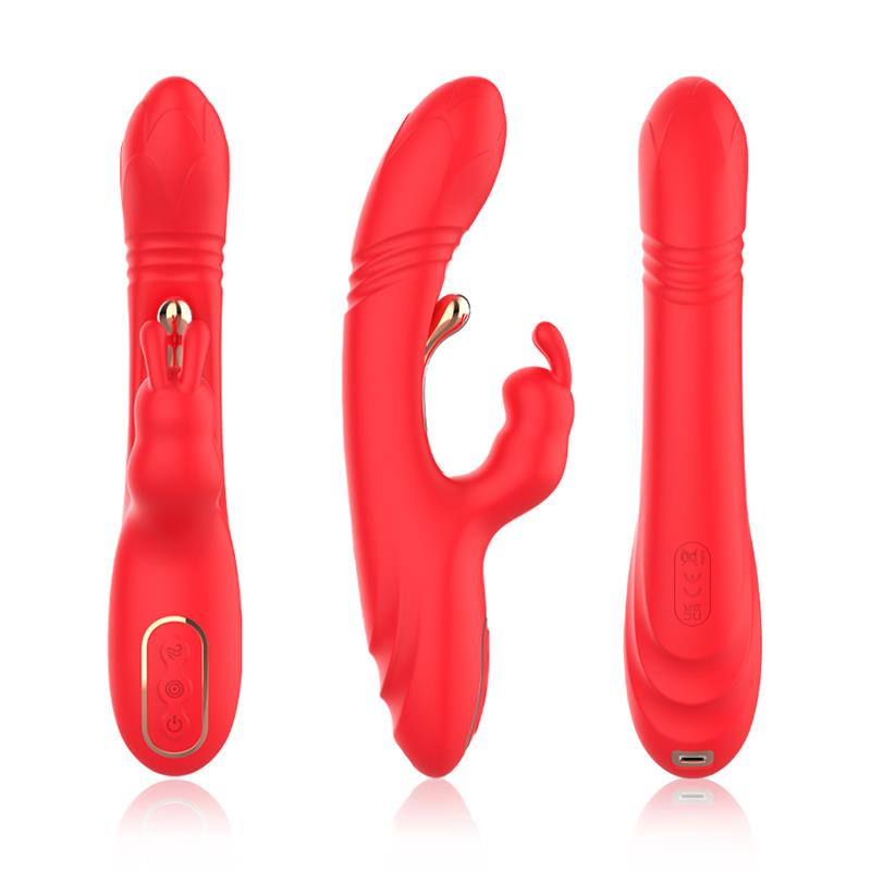 Thrusting Rabbit Tickler Vibrator Liquid Silicone