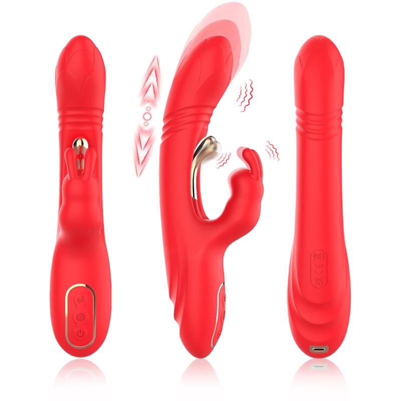 Thrusting Rabbit Tickler Vibrator Liquid Silicone