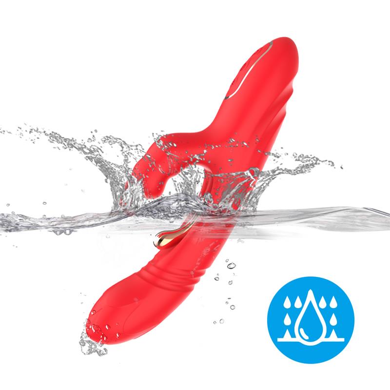 Thrusting Rabbit Tickler Vibrator Liquid Silicone