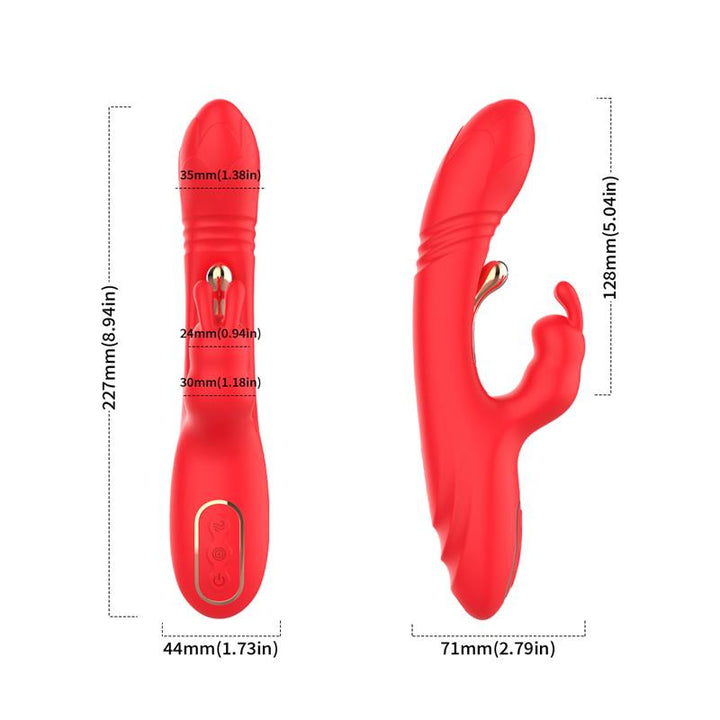 Thrusting Rabbit Tickler Vibrator Liquid Silicone