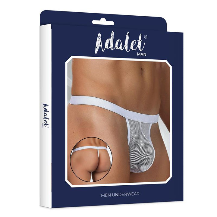 Titan Fishnet Thong One Size White