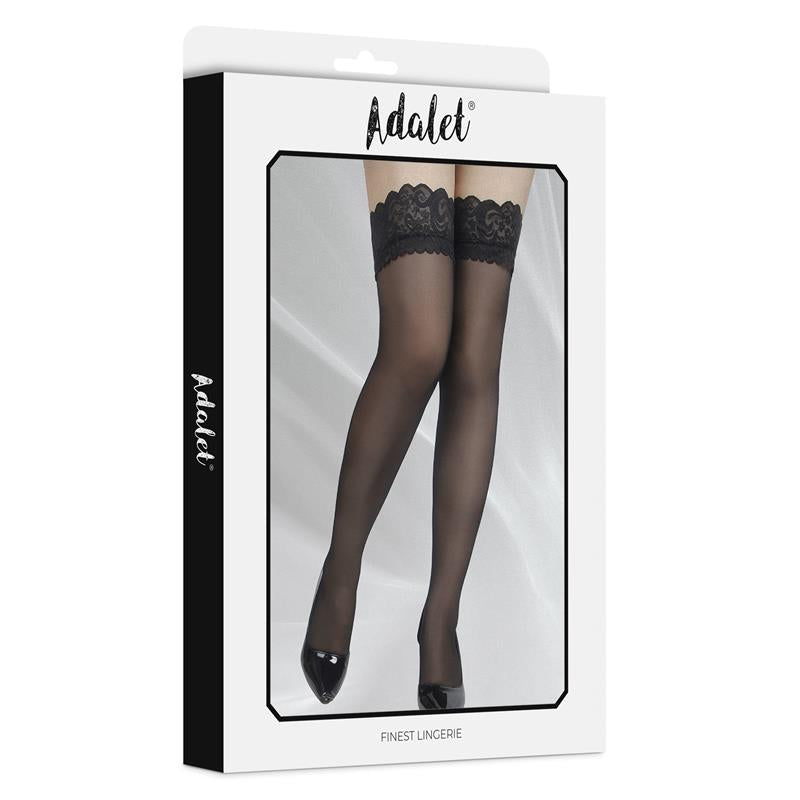 Posy Stockings Silicone Straps Black One Size