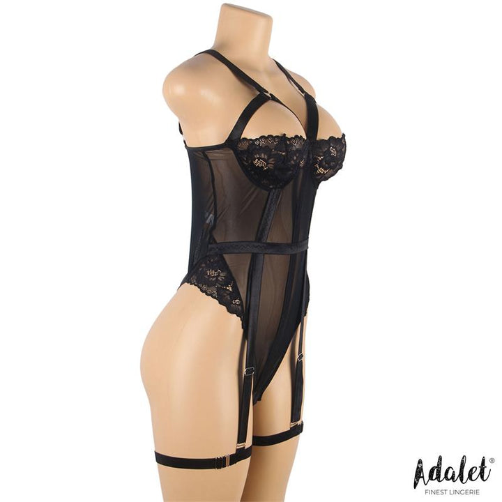 Ariana Teddy with Garter Belt and Leg Rings Black
