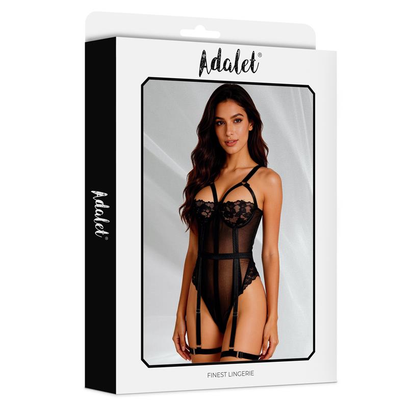 Ariana Teddy with Garter Belt and Leg Rings Black