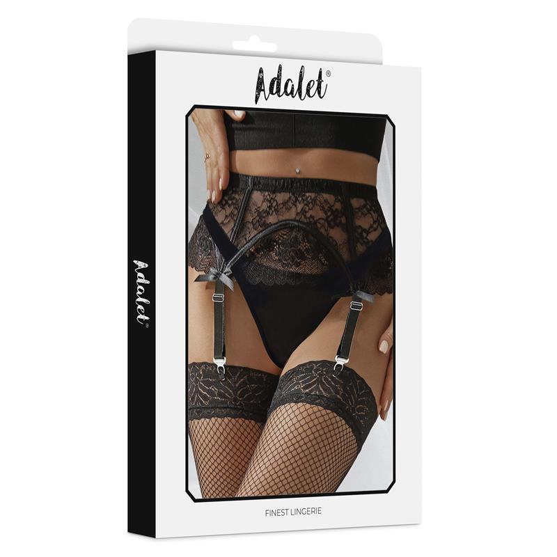 Miranda Lace Garter and Panty Black