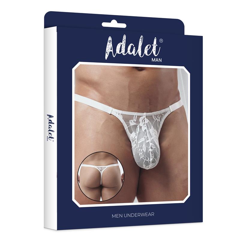 Luca Lace Thong White