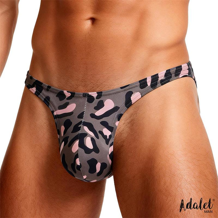 John Thong Low Rise Grey Leopard