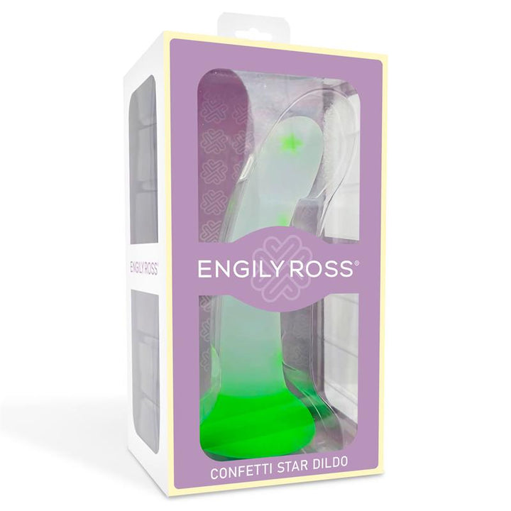 Glow in the Dark Dildo Confetti Star 17 cm