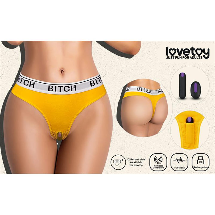 Open Panties with Vibrating Bullet and Remote Control Size M