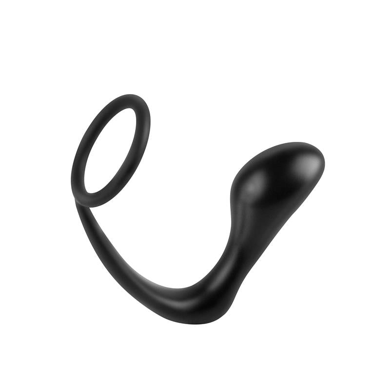 Butt Plug with Penis Ring Ass Gasm Black